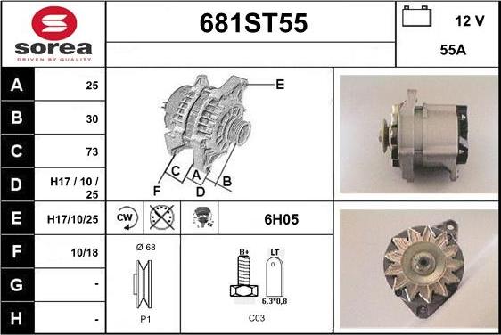 STARTCAR 681ST55 - Alternator furqanavto.az