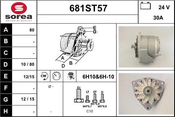 STARTCAR 681ST57 - Alternator furqanavto.az