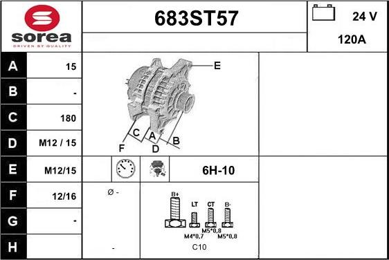 STARTCAR 683ST57 - Alternator furqanavto.az