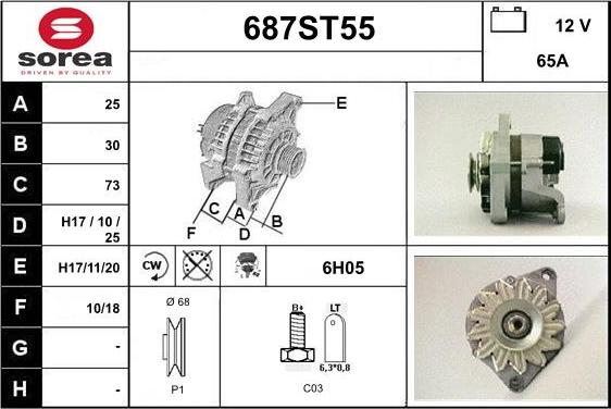 STARTCAR 687ST55 - Alternator furqanavto.az