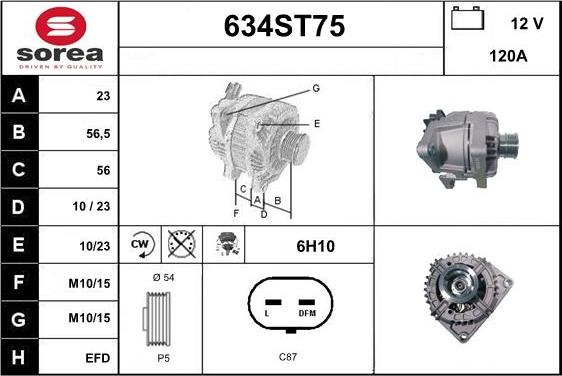 STARTCAR 634ST75 - Alternator furqanavto.az