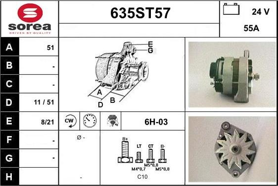 STARTCAR 635ST57 - Alternator furqanavto.az