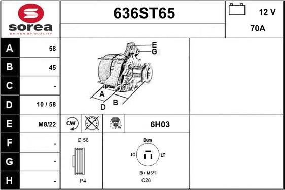 STARTCAR 636ST65 - Alternator furqanavto.az