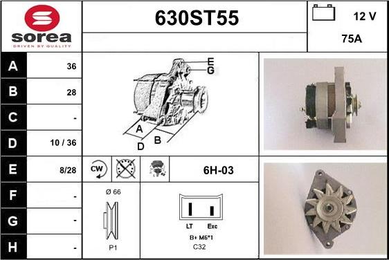 STARTCAR 630ST55 - Alternator furqanavto.az