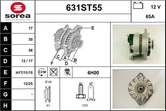 STARTCAR 631ST55 - Alternator furqanavto.az