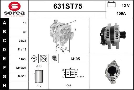 STARTCAR 631ST75 - Alternator furqanavto.az