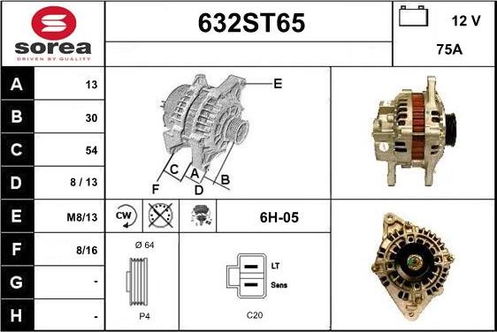 STARTCAR 632ST65 - Alternator furqanavto.az