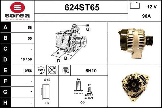 STARTCAR 624ST65 - Alternator furqanavto.az