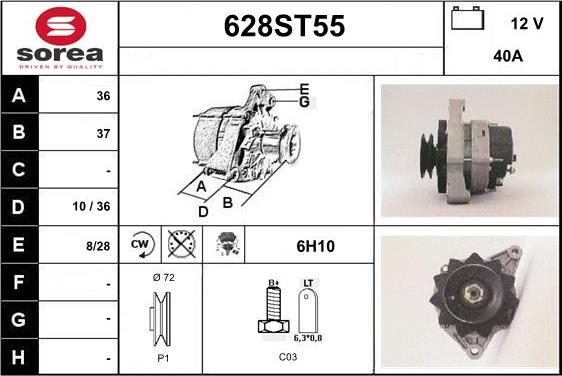 STARTCAR 628ST55 - Alternator furqanavto.az