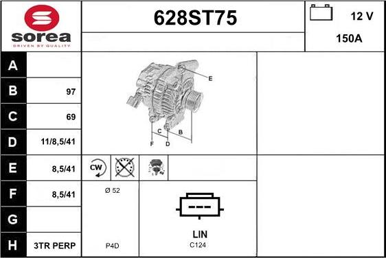 STARTCAR 628ST75 - Alternator furqanavto.az