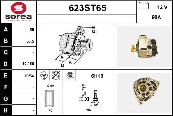 STARTCAR 623ST65 - Alternator furqanavto.az