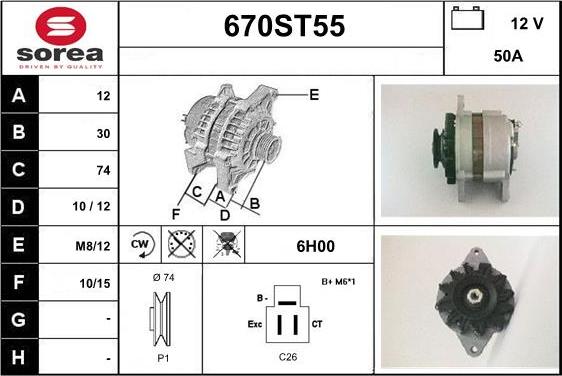 STARTCAR 670ST55 - Alternator furqanavto.az