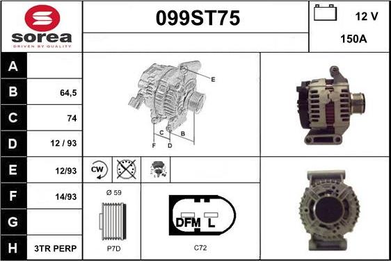 STARTCAR 099ST75 - Alternator furqanavto.az