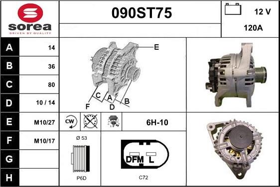 STARTCAR 090ST75 - Alternator furqanavto.az