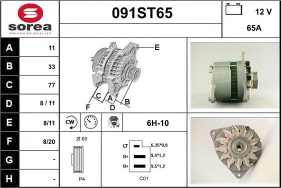 STARTCAR 091ST65 - Alternator furqanavto.az