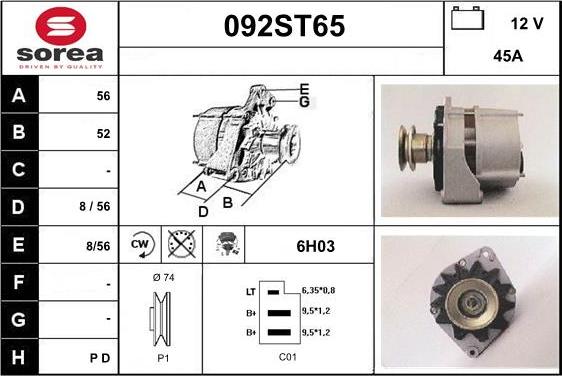 STARTCAR 092ST65 - Alternator furqanavto.az