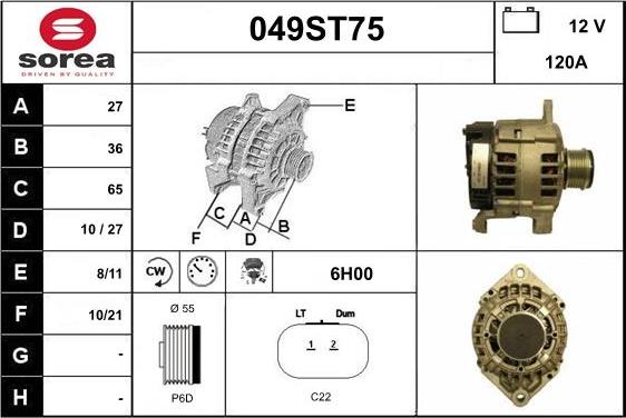 STARTCAR 049ST75 - Alternator furqanavto.az