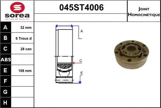 STARTCAR 045ST4006 - Birləşmə dəsti, ötürücü val furqanavto.az