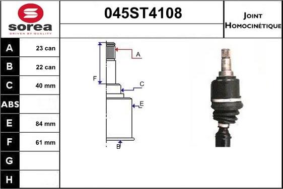 STARTCAR 045ST4108 - Birləşmə dəsti, ötürücü val furqanavto.az