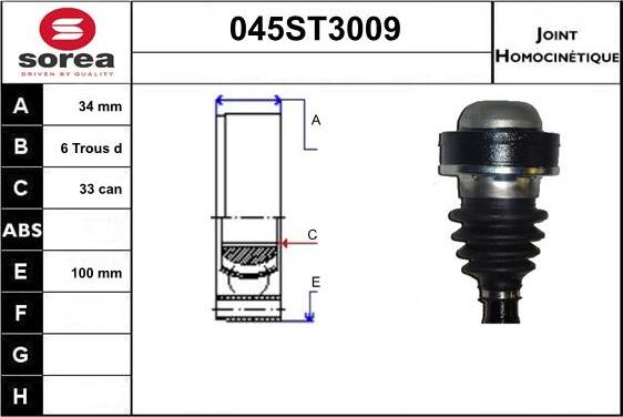 STARTCAR 045ST3009 - Birləşmə dəsti, ötürücü val furqanavto.az