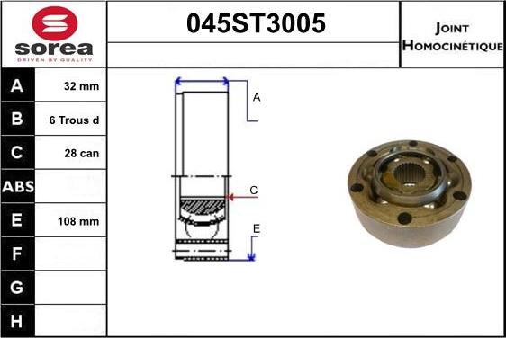 STARTCAR 045ST3005 - Birləşmə dəsti, ötürücü val furqanavto.az