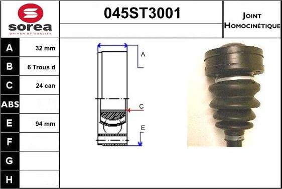 STARTCAR 045ST3001 - Birləşmə dəsti, ötürücü val furqanavto.az