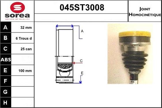 STARTCAR 045ST3008 - Birləşmə dəsti, ötürücü val furqanavto.az