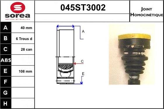 STARTCAR 045ST3002 - Birləşmə dəsti, ötürücü val furqanavto.az