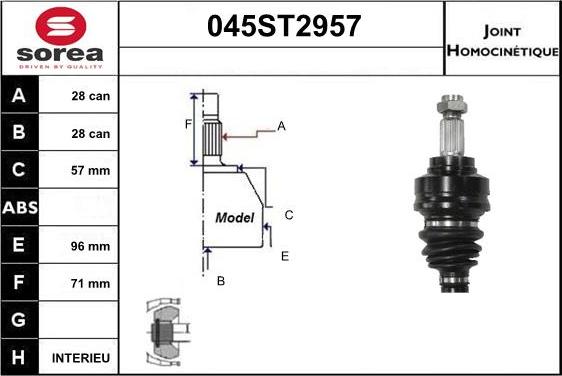 STARTCAR 045ST2957 - Birləşmə dəsti, ötürücü val furqanavto.az