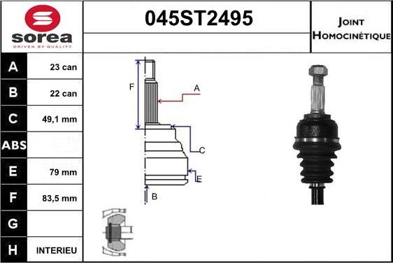 STARTCAR 045ST2495 - Birləşmə dəsti, ötürücü val furqanavto.az