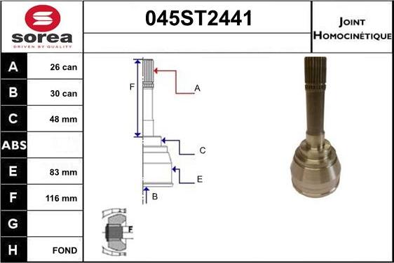 STARTCAR 045ST2441 - Birləşmə dəsti, ötürücü val furqanavto.az