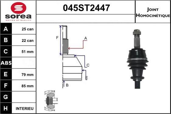 STARTCAR 045ST2447 - Birləşmə dəsti, ötürücü val furqanavto.az