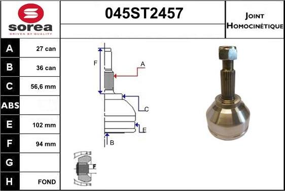 STARTCAR 045ST2457 - Birləşmə dəsti, ötürücü val furqanavto.az