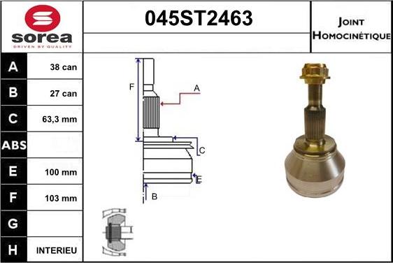 STARTCAR 045ST2463 - Birləşmə dəsti, ötürücü val furqanavto.az