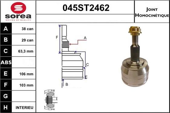 STARTCAR 045ST2462 - Birləşmə dəsti, ötürücü val furqanavto.az