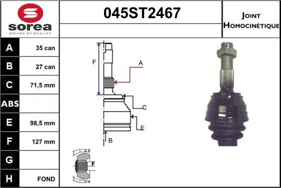 STARTCAR 045ST2467 - Birləşmə dəsti, ötürücü val furqanavto.az