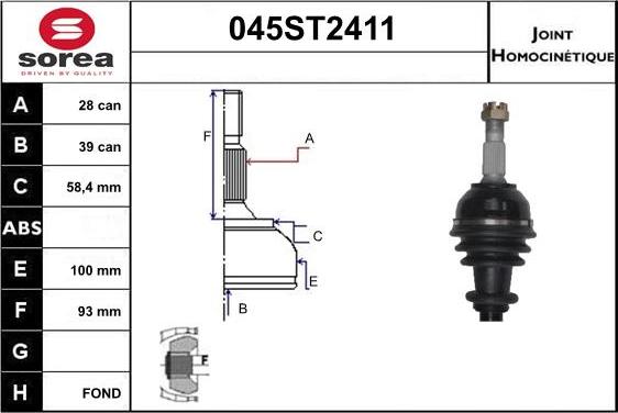 STARTCAR 045ST2411 - Birləşmə dəsti, ötürücü val furqanavto.az