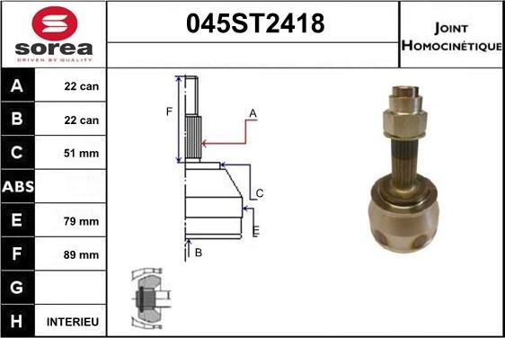 STARTCAR 045ST2418 - Birləşmə dəsti, ötürücü val furqanavto.az