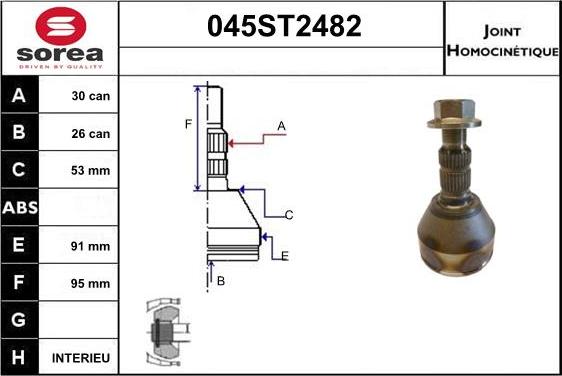 STARTCAR 045ST2482 - Birləşmə dəsti, ötürücü val furqanavto.az