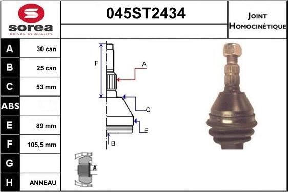 STARTCAR 045ST2434 - Birləşmə dəsti, ötürücü val furqanavto.az