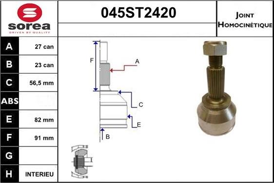 STARTCAR 045ST2420 - Birləşmə dəsti, ötürücü val furqanavto.az