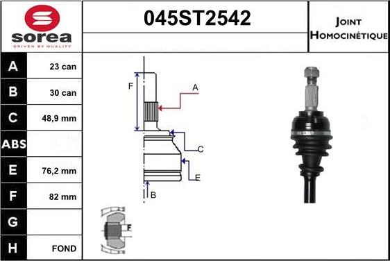 STARTCAR 045ST2542 - Birləşmə dəsti, ötürücü val furqanavto.az