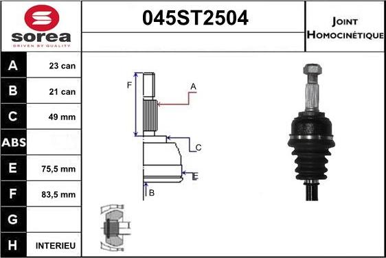 STARTCAR 045ST2504 - Birləşmə dəsti, ötürücü val furqanavto.az