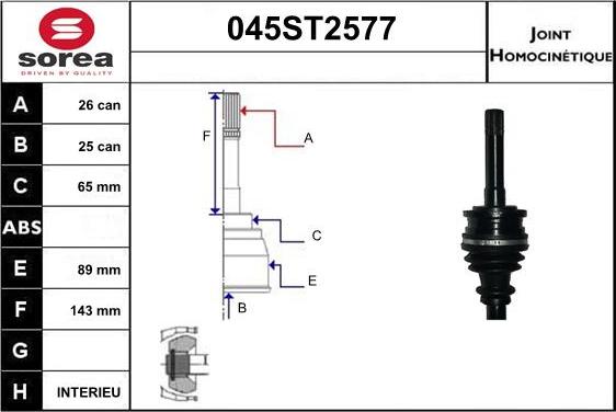 STARTCAR 045ST2577 - Birləşmə dəsti, ötürücü val furqanavto.az