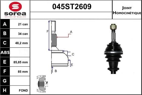 STARTCAR 045ST2609 - Birləşmə dəsti, ötürücü val furqanavto.az