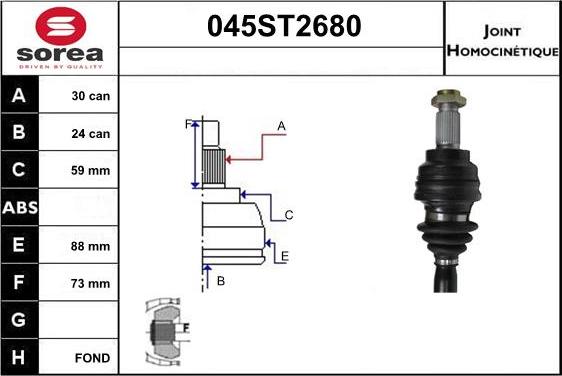 STARTCAR 045ST2680 - Birləşmə dəsti, ötürücü val furqanavto.az