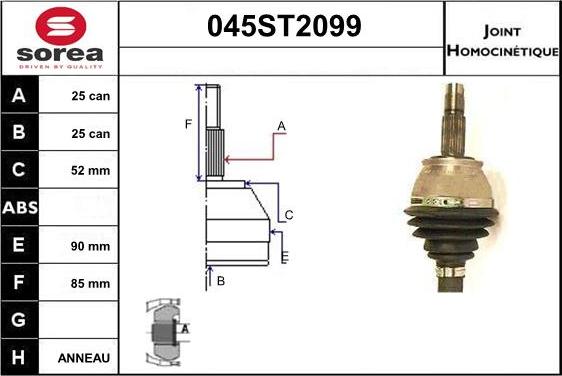 STARTCAR 045ST2099 - Birləşmə dəsti, ötürücü val furqanavto.az