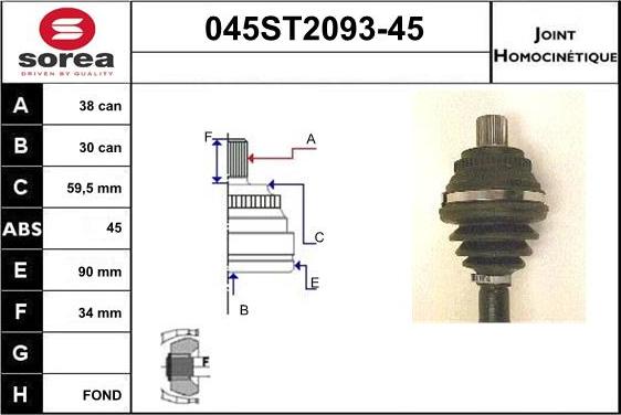 STARTCAR 045ST2093-45 - Birləşmə dəsti, ötürücü val furqanavto.az