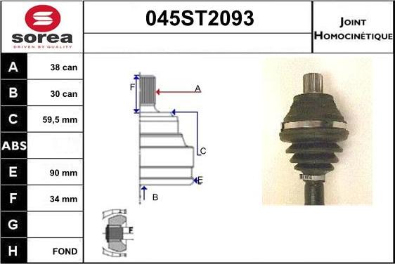 STARTCAR 045ST2093 - Birləşmə dəsti, ötürücü val furqanavto.az