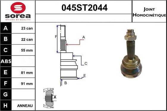 STARTCAR 045ST2044 - Birləşmə dəsti, ötürücü val furqanavto.az